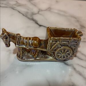 Vintage Ceramic Horse and Cart Figurine